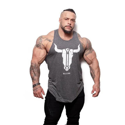 Men's Cotton Muscle Fitness Tank Top - Trendy Design