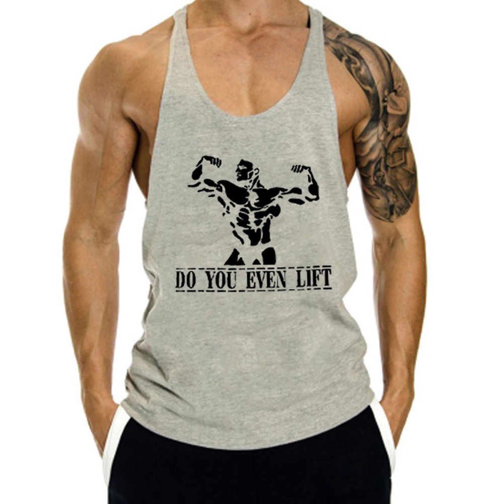 Men's Summer Cotton Muscle Workout Tank Top (Printed)