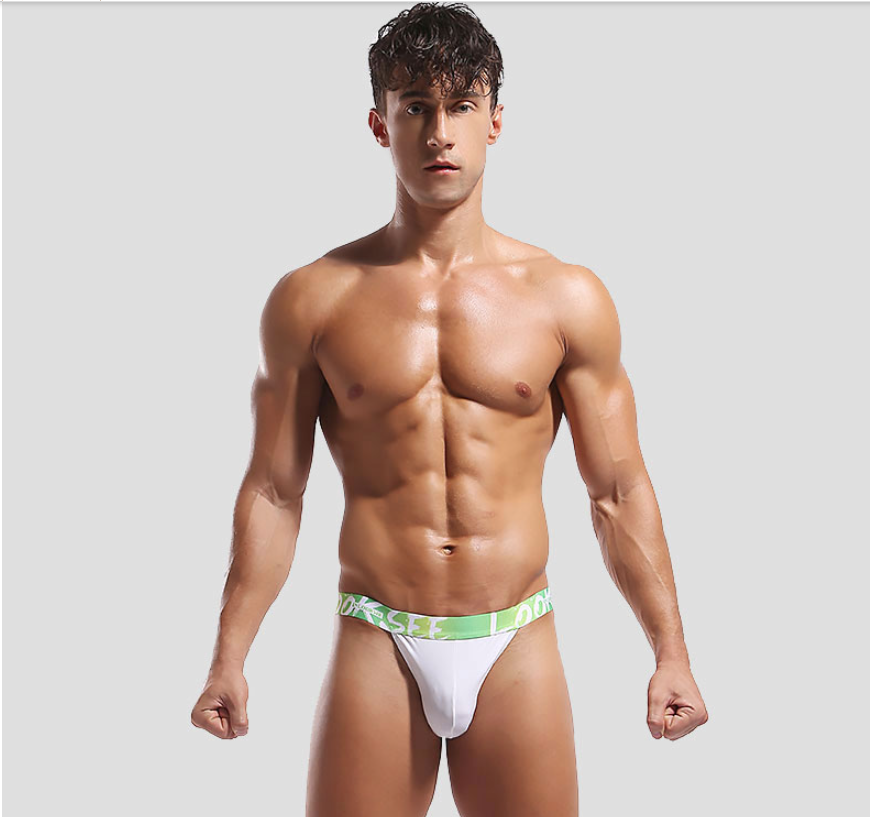 Men's Low Waist Transparent Triangle Thong Underwear