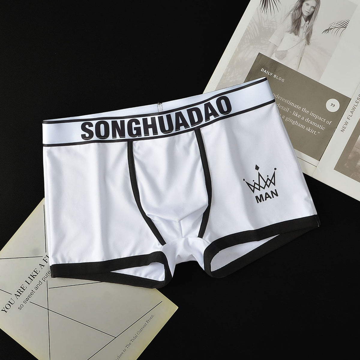 Men's Solid Color Boxers - Trendy Youth Underwear