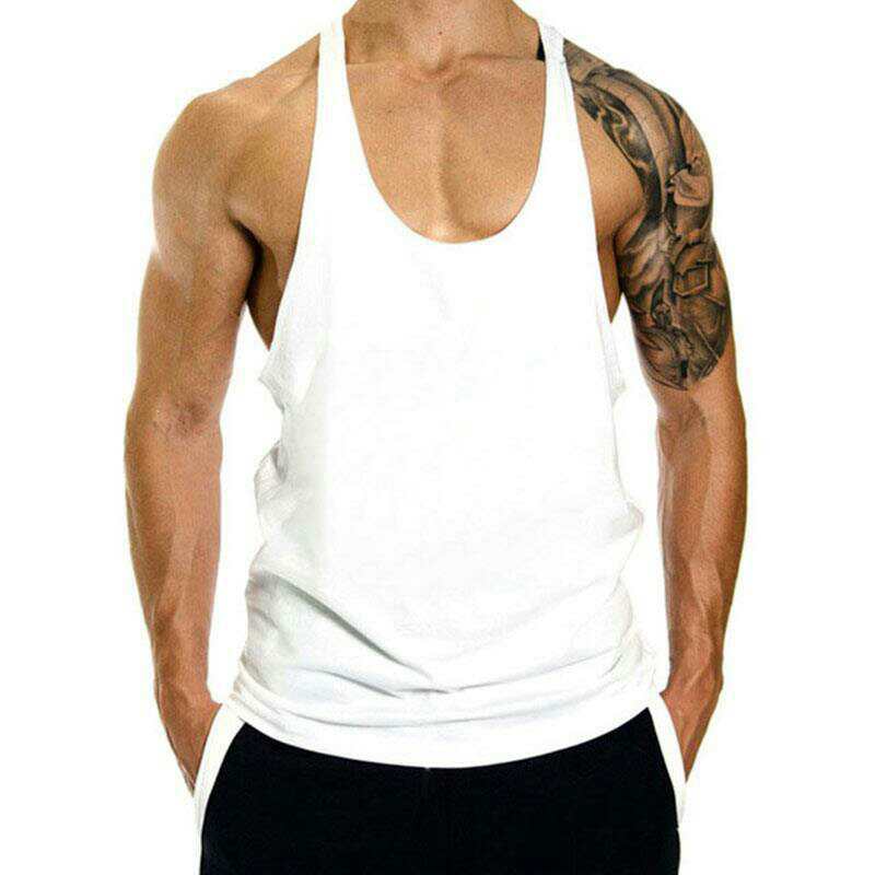 Men's Loose Cotton Bodybuilding Tank Top for Sports