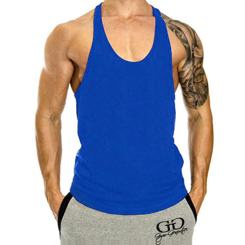 Men's Loose Cotton Bodybuilding Tank Top for Sports