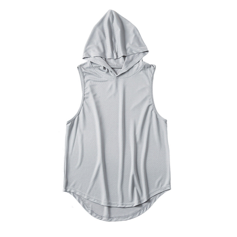Men's Hooded Fitness Tank Top for Basketball & Running