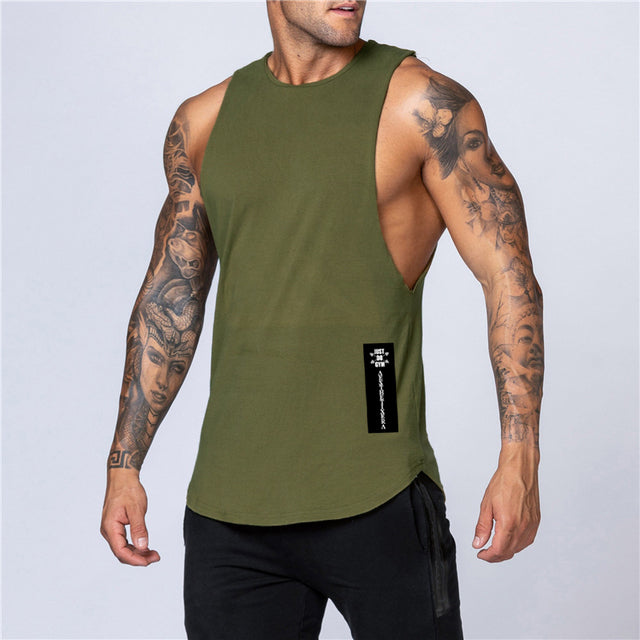 Men's Loose Shoulder Tank Top for Summer Wear